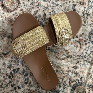 Vince Camuto Gold Woven Sandals